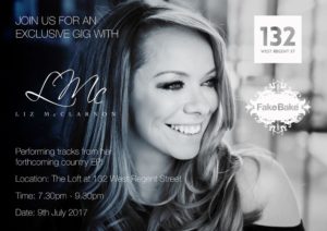 Exclusive gig with Liz McClarnon at Fake Bake, Glasgow, 9th July 2017