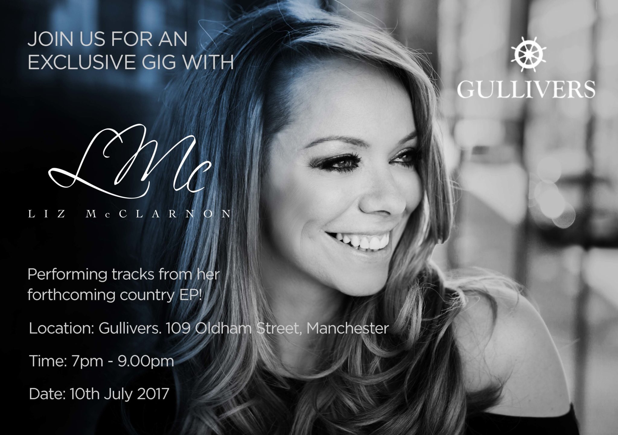 Exclusive gig with Liz McClarnon at Gullivers, Manchester, 10th July 2017